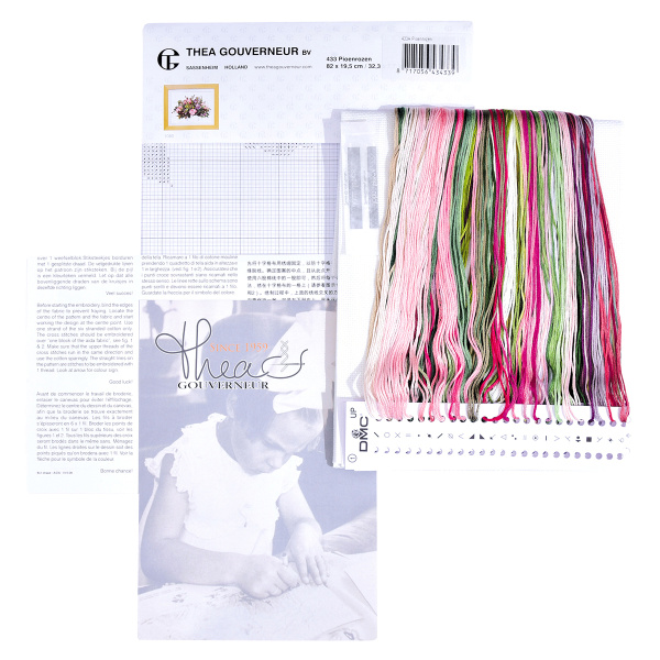 Набор для вышивания "Пионы", канва аида 18 ct . Арт 433A                    