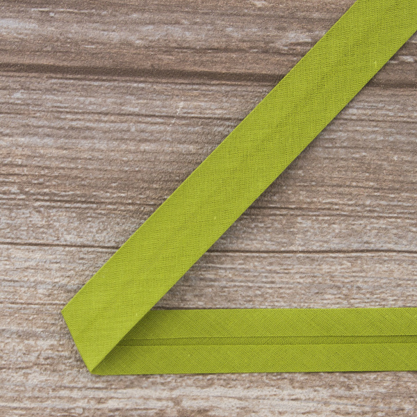 Косая бейка хлопок/полиэстер 20 мм, 25 м, цвет 119, хаки светлый. Арт 6120-20мм-119           