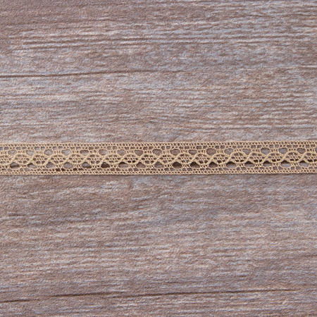 Мерсеризованное хлопковое кружево, 10 мм, цвет серо-бежевый. Арт 3517/27