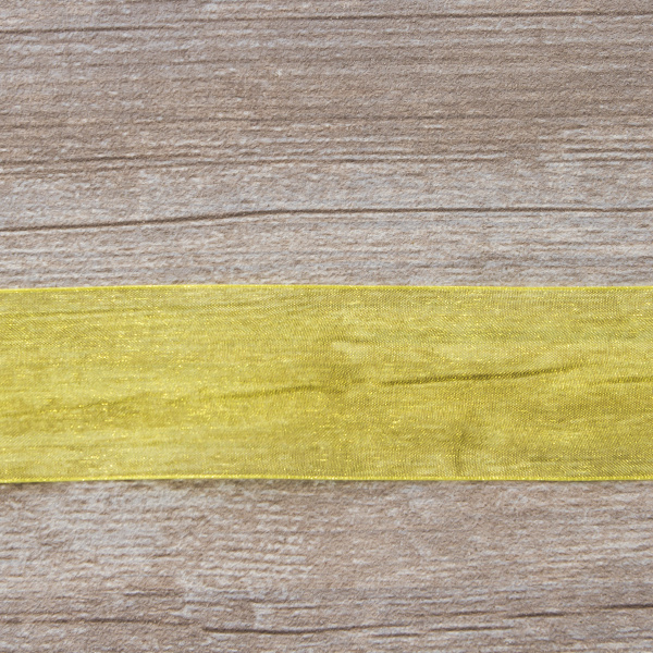 Лента органза SAFISA мини-рулон, 39 мм, 2 м, цвет 32, желтый. Арт P00520-39мм-32          