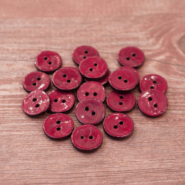 Пуговицы CONCEPT, размер 24, кокос, цвет COL.8 бордовый. Арт 1919H-024-COL.8