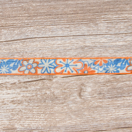 Лента органза с напечатанным рисунком SAFISA, 15 мм, 15 м, цвет 01. Арт 25253-15мм-01           