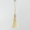 Кисть декоративная на шнуре, длина 60 мм, цвет кремовый. Арт KY - 03-col.PE - 4