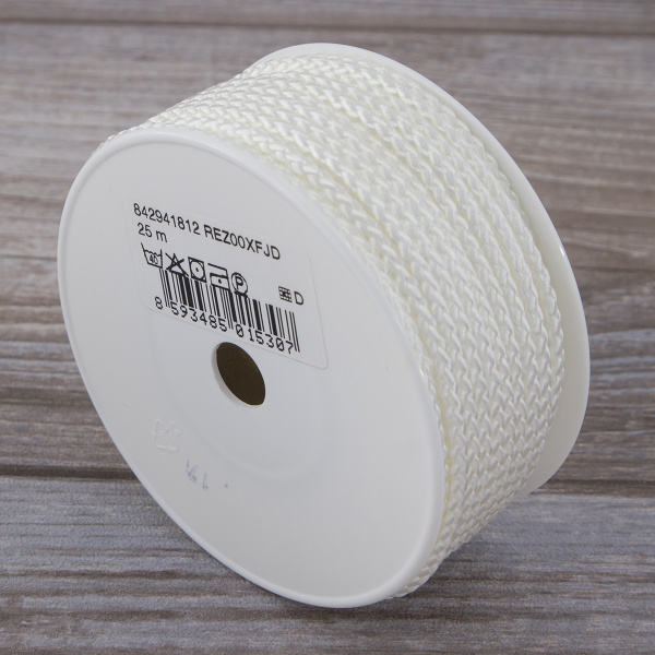 Шнур полиамидный, 3,6 мм, цвет белый. Арт 842941812REZ00