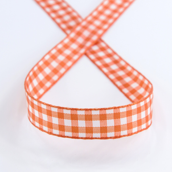 Лента с рисунком клетка SAFISA, 16(18) мм, 25 м, цвет 61, оранжевый. Арт 469-16мм-61             
