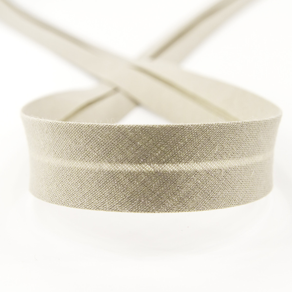 Косая бейка хлопок/полиэстер 20 мм, 25 м, цвет 27, светло-серый. Арт 6120-20мм-27            