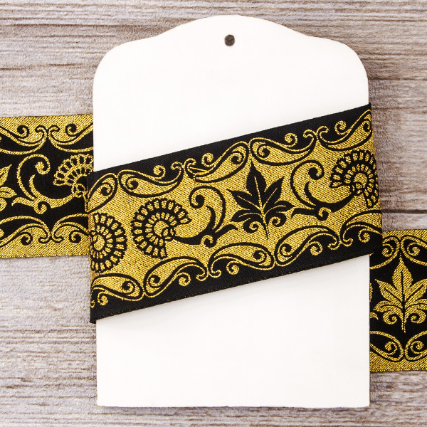 Лента жаккард SAFISA, 50 мм, 15 м, цвет 02. Арт 9124-50мм-02            