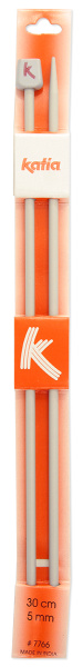 Спицы прямые алюминиевые  KATIA, 30 см,  5 мм. Арт 7766
