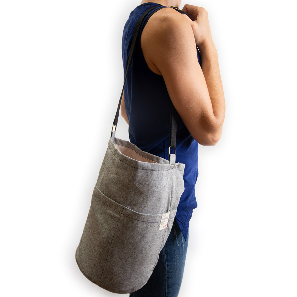 Сумка "Project Bag" для вязания с карманами и регулируемой ручкой, ткань, 35 х 22 см. Арт 7494