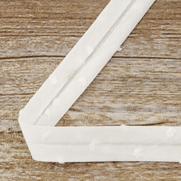 Косая бейка хлопок, 20 мм, 20 м, цвет 02, цвет белый. Арт 6552-20мм-02    