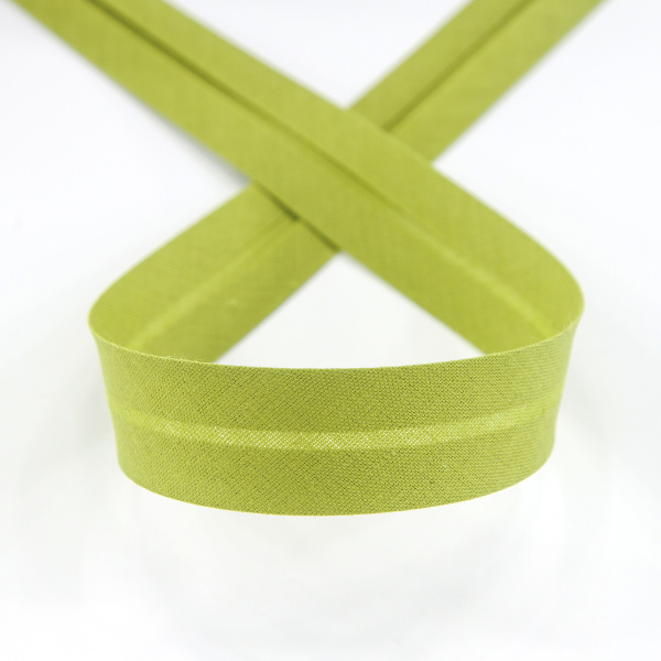 Косая бейка хлопок/полиэстер 20 мм, 25 м, цвет 119, хаки светлый. Арт 6120-20мм-119           