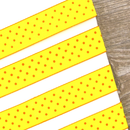 Лента с рисунком SAFISA, 15 мм, 15 м, цвет 32, желтый. Арт 25314-15мм-32