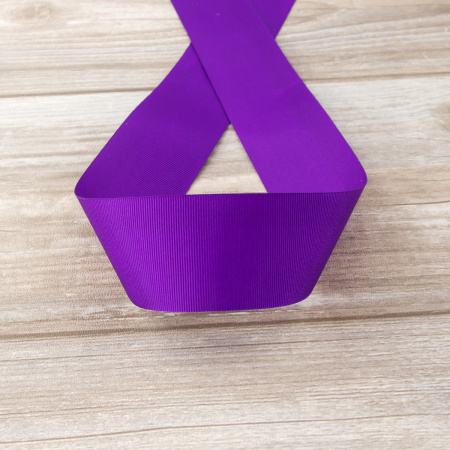 Лента репсовая SAFISA, 50 мм, 25 м, цвет 39 фиолетовый. Арт 350-50мм-39