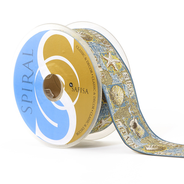 Лента жаккард SAFISA, 50 мм, 15 м, цвет 01. Арт 9216-50мм-01