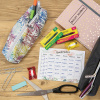 Пенал для ручек "Pencil Case" на молнии, 22 х 7 х 7 см, текстильный, радужный рисунок "Листья". Арт 04001/6