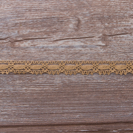 Мерсеризованное хлопковое кружево, 15 мм, цвет бежевый. Арт 1798/T3