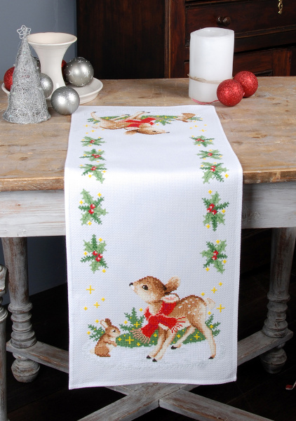 Набор для вышивания дорожки "Маленький олененок с кроликом". Арт PN-0166670