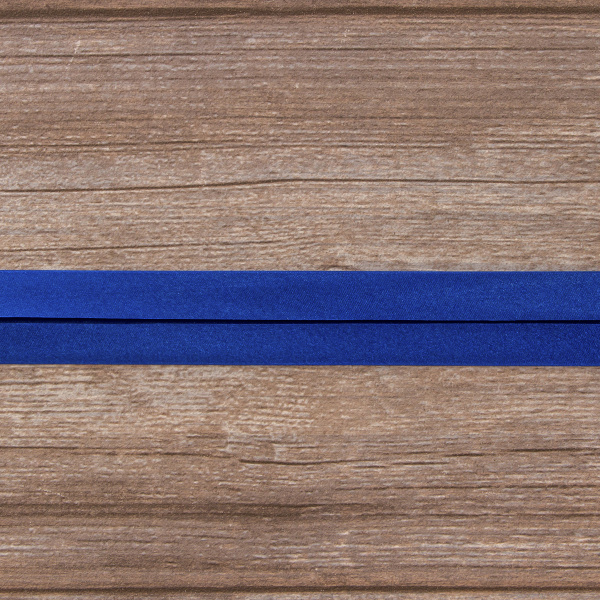 Косая бейка атласная 30 мм, 25 м, цвет 13, синий. Арт 6260-30мм-13            