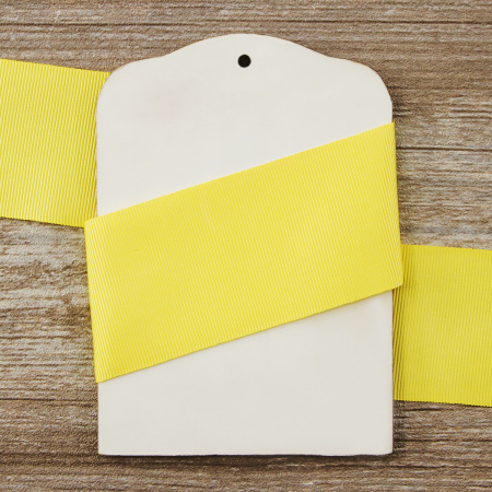 Лента репсовая SAFISA, 50 мм, 25 м, цвет 09 желтый светлый. Арт 350-50мм-09